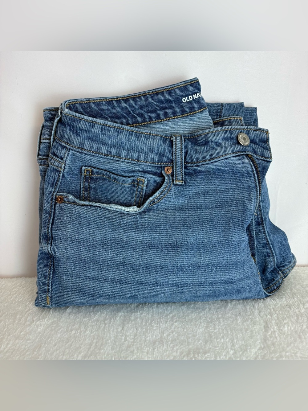 Old Navy High-Rise Curvy OG Straight Jeans - Light Blue